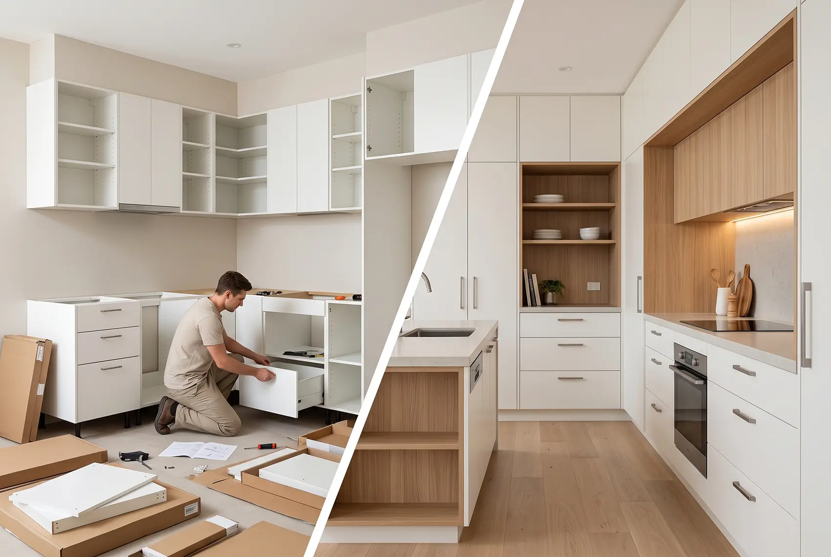Custom Kitchen Cabinets vs Flat-Pack